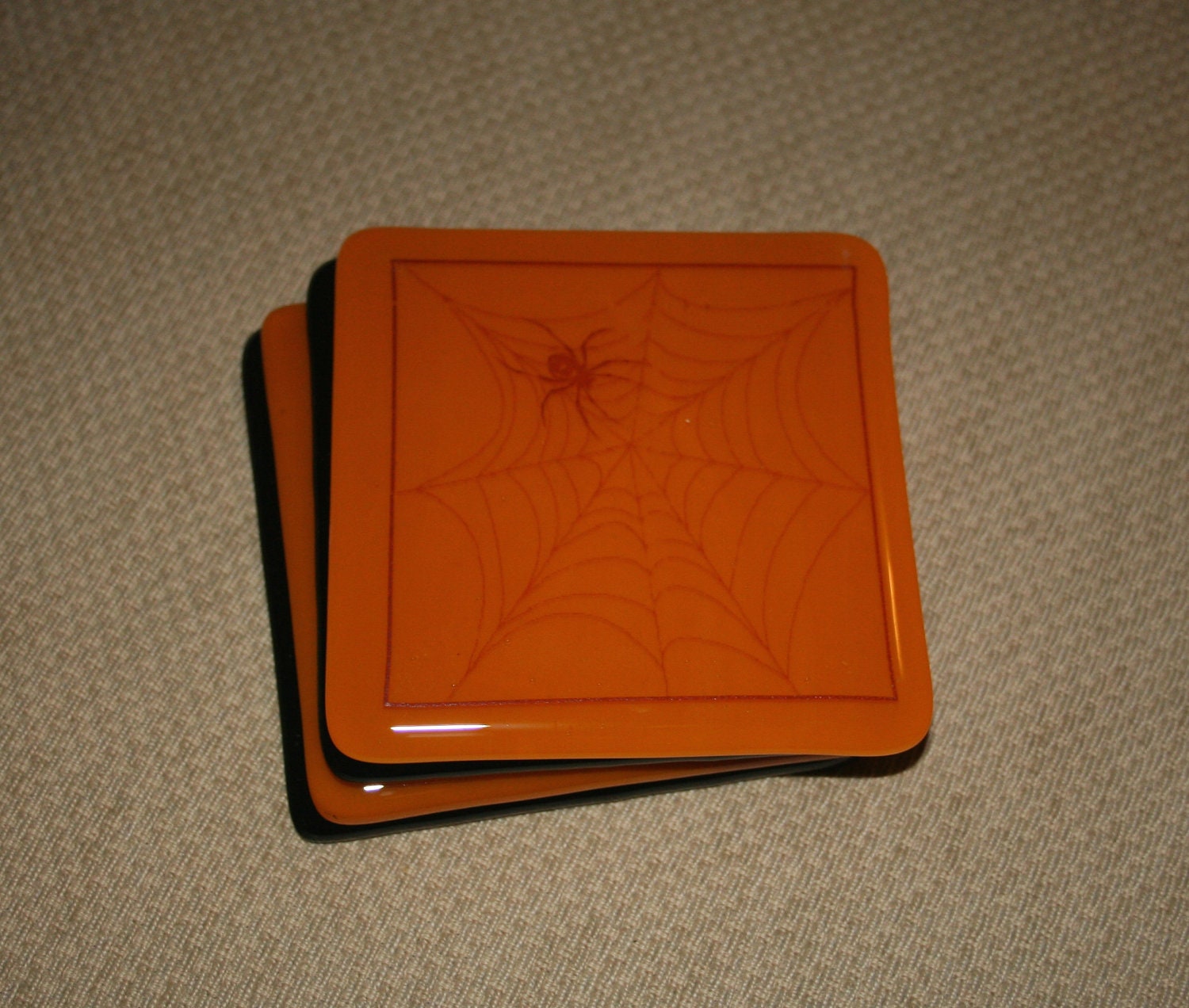 Spooky Spider Web Glass Coaster