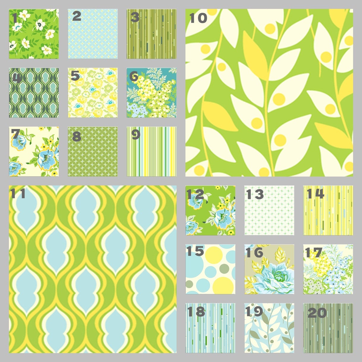 Modern Picnic in Sky (Baby Bedding Crib Set)