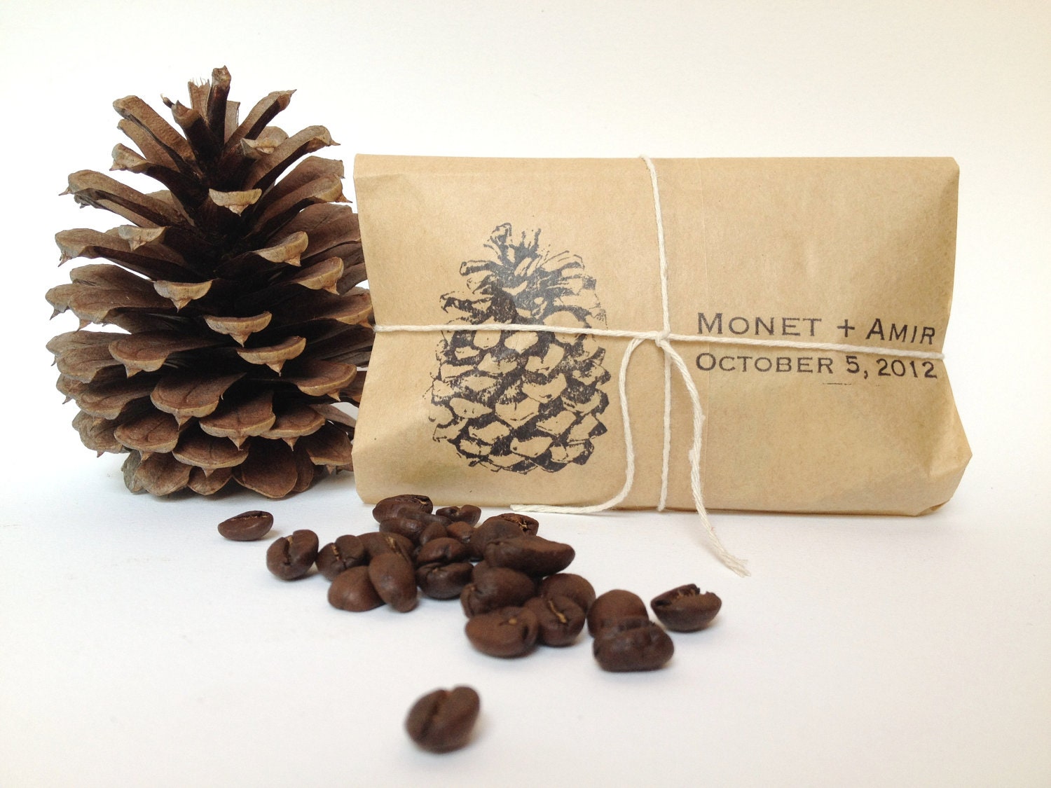 Wedding Favors, Coffee Favors, Set of 30 w/ CUSTOM STAMP. Made to Order by Apropos Roasters