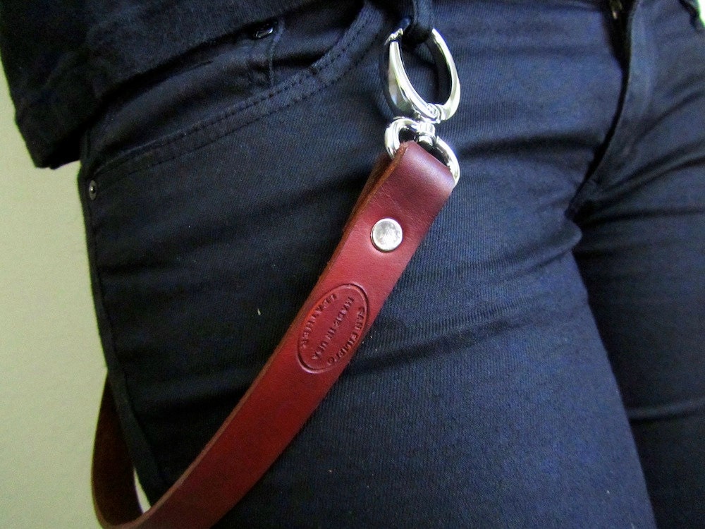 Oxblood Leather Wallet Chain