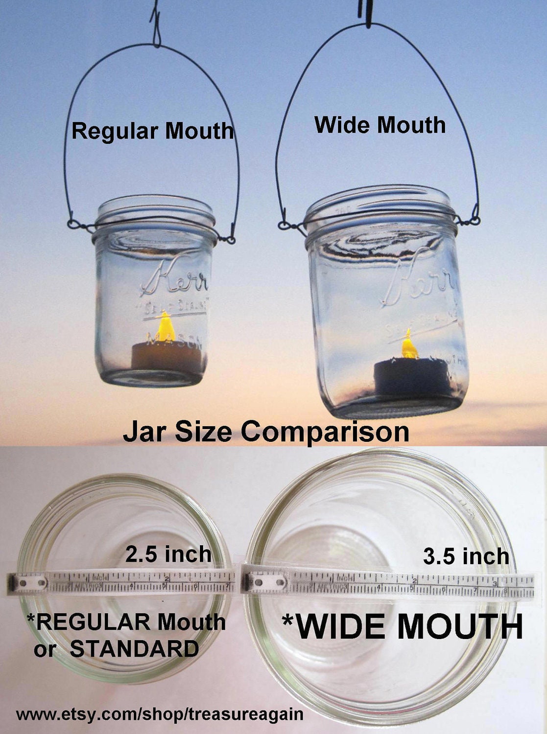 DIY Wedding Mason Jars Lanterns Hangers 6 DIY Outdoor Party Hanging Candle Kits, Luminaries by TreasureAgain, Handmade Hangers Only-No Jars