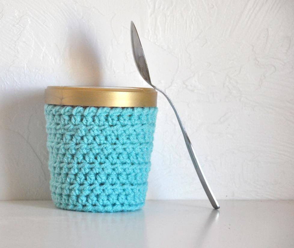 Ice Cream Cozy Pint Cover Sleeve Mommy-to-be Gift Mint Seafoam -