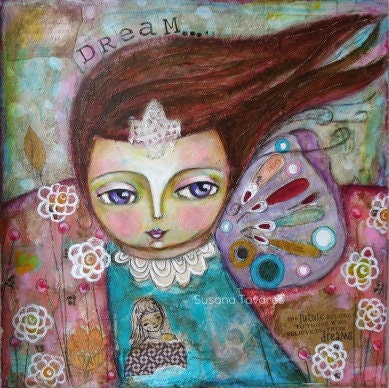 Dream -Fine art print mixed media art 8 x 10"