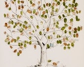 Large Great Oak Design, The original hand-drawn guest book fingerprint tree (ink pads sold separately)
