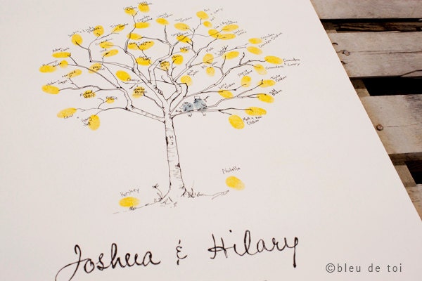 XS Birch Sapling The original hand-drawn guest book fingerprint tree (ink pads available separately)