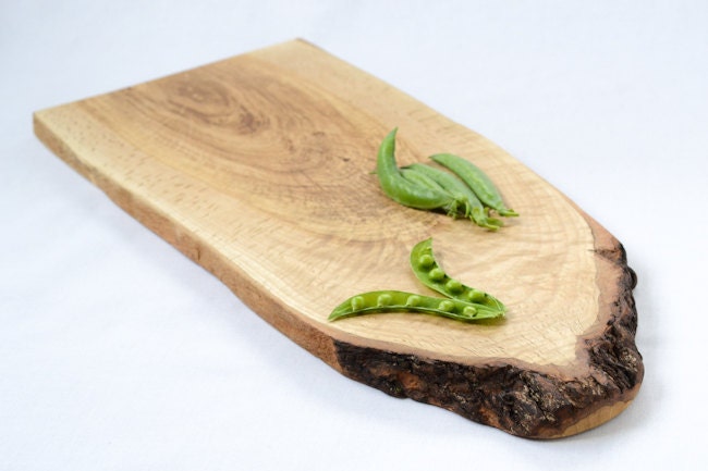 Large, Organic Original Serving Board, Natural Edge Salvaged Oregon White Oak 885, Ready to Ship
