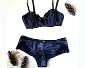 Mercurial Bra & Panties Set with Venice Lace Applique Made to Order - ohhhlulu