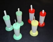 Set of Vintage Plastic Tubular Popsicle Molds