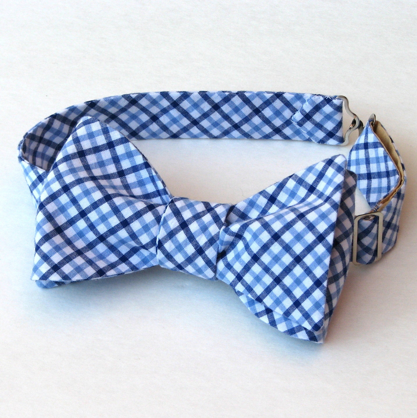 Men's Bow Tie in Carolina Blue Gingham