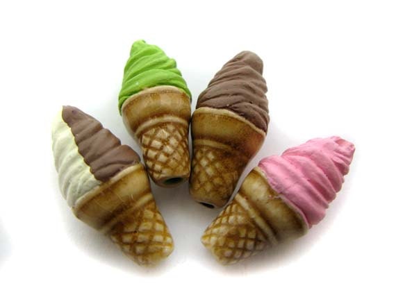 4 Large Ice Cream Beads mix