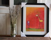 Giraffe Friend and Robot in the Sun