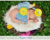 SET White Fur and Wood Branch Nest Owl Bird Photography Prop Newborn Baby