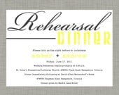 Rehearsal Dinner Invitation - Modern Gray and Yellow - Digital File