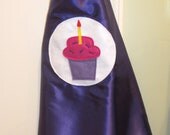 Custom Embroidered Birthday Cupcake Cape