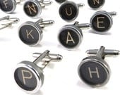 Typewriter Key Cufflinks - Wedding Cuff Links ANY 2 LETTERS - CUSTOM - Choose your letters - Initials