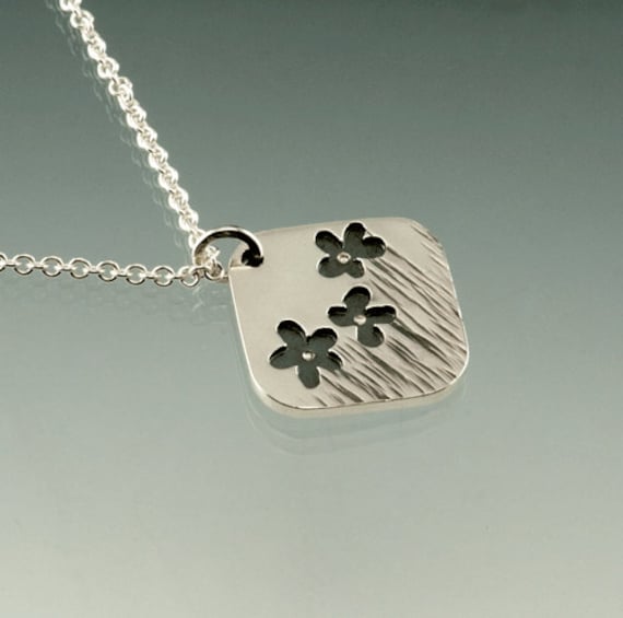 Sterling Silver Flower in the Garden Necklace Pendant