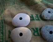 Drilled Smooth Beach Stones - Granite and Pink