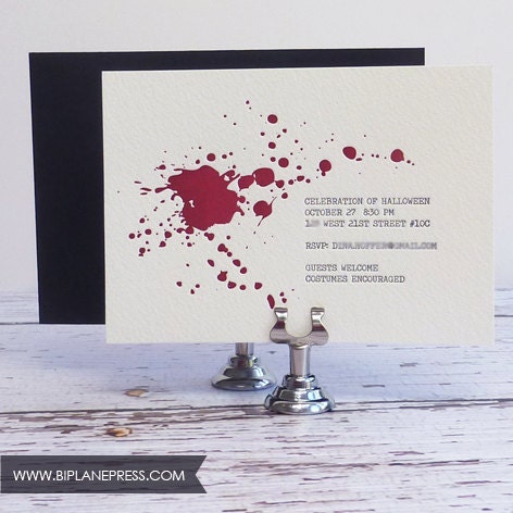 Letterpress Halloween Invitation