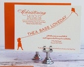 Letterpress Baptism / Christening Invitation - The Kite Flyer