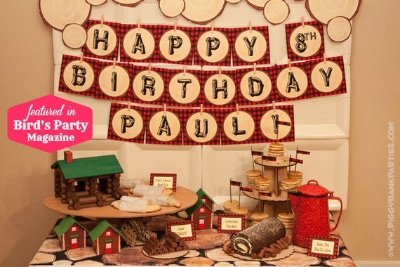 LUMBERJACK Collection - Printable Party Décor Il_570xn