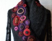 Black Sweater Cardigan - Colorful Silk and Mohair Sweater Cardigan - High Fashion Cardigan  nO 2.