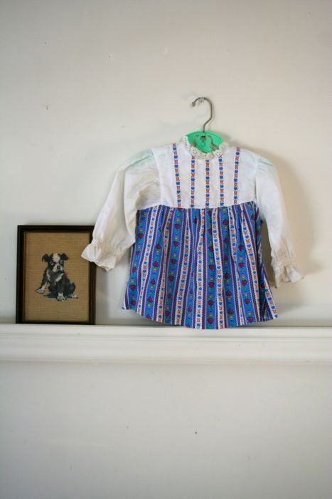 vintage 60s girls dress - OKTOBERFEST heart print dress / 12-18M