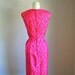 vintage 60s sheath dress - DANMASK pattern fuchsia dress / S