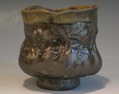 Deep Brown Yunomi Tenmoku interior and lip.  Japanese Style Tea Cup  Watson signed
