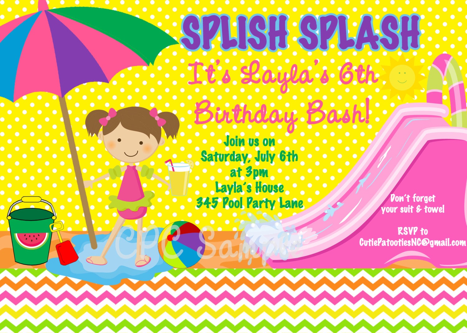 Summer Fun Pool Party Invitation Summer Fun Birthday Invitations Il_170x135