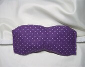 Unscented sleep mask, purple and white dot, handmade