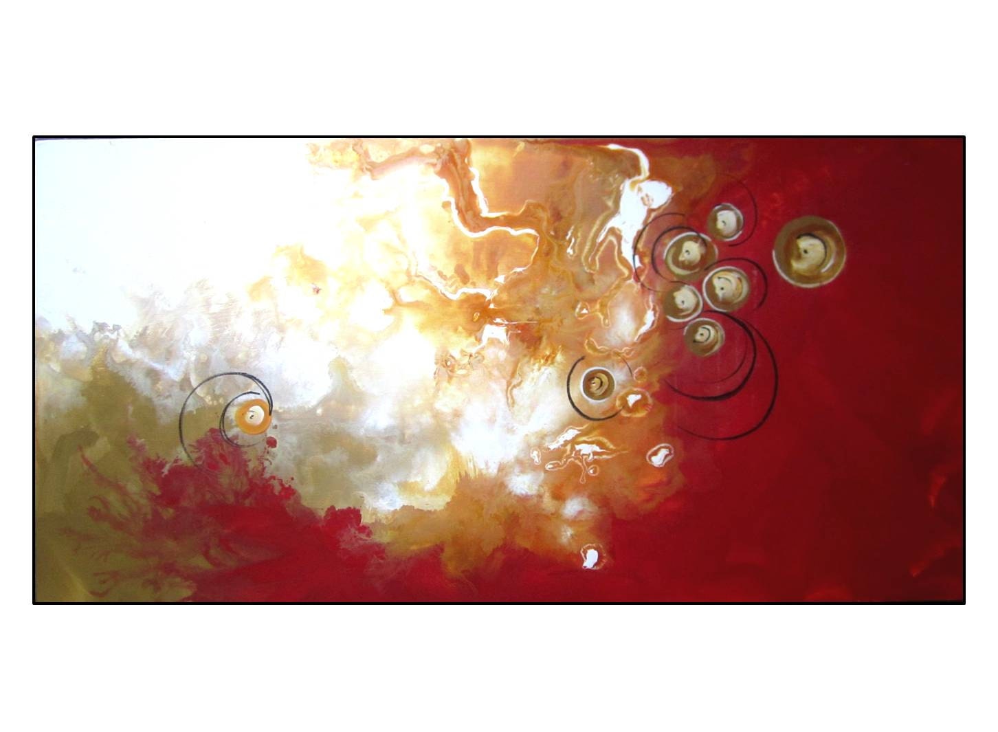 15% OFF SALE. Contemporary Modern Abstract Original Painting on Canvas. 36". Title "Golden Globe" by R Schoeffel