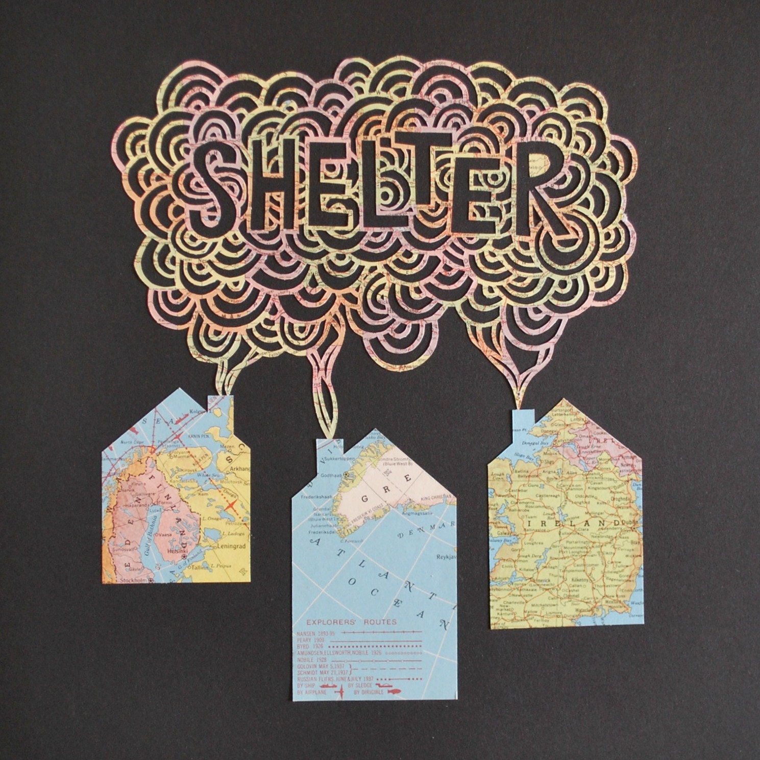 SHELTER - papercut illustration