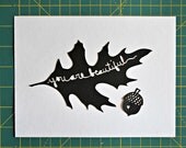 you are beautiful papercut illustration