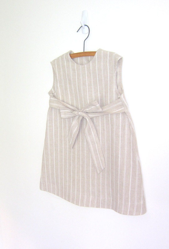 SALE Linen Shift dress - 2T - Big Bow