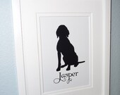 Custom DOG PET Silhouette Modern Art Print - More colors sizes and dogs available