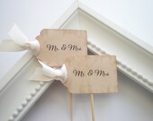 Wedding Cupcake Picks - Mr and Mrs - Set Of 24