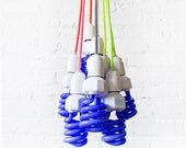 DIY Magic Black Neon Glow Night Light Pendant Lamp with Color Cloth Cord Pendant
