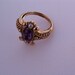 Vintage Ring AVON Amethyst Color Stone Edwardian Pearls Purple Adjustable Size 7