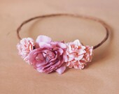 festival rose crown - light pink mix - bridesmaids headpieces, spring, summer, hair wreath, flower headband, floral circlet