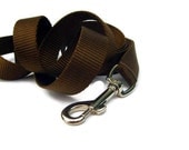 Chocolate Brown Nylon Dog Leash