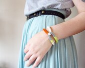Twist Bracelet in Tribal Stripe - Whimsical Fiber Jewelry