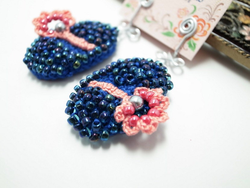 Crochet Lace Jewelry (Sakura) Earrings