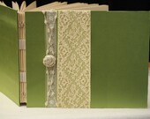 Personalized Photo Album, green custom handmade wedding photo albums