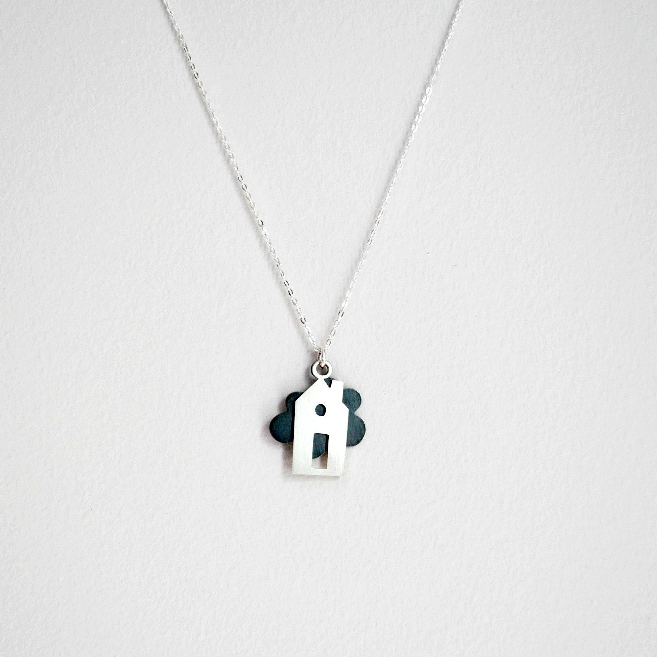 Refuge / Home Necklace Handmade of Sterling Silver