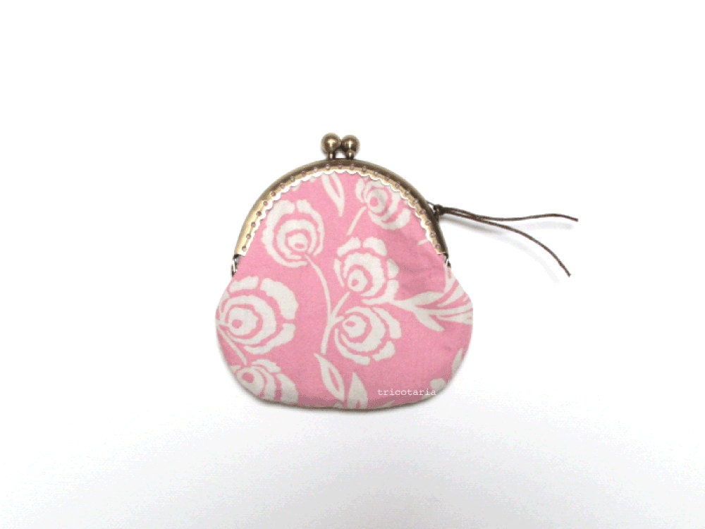 Woman coin purse pink and beige
