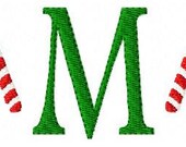 INSTANT DOWNLOAD Candy Cane Mini Monogram Machine Embroidery Design Set