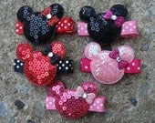 10 Minnie Mouse Birthday Favor hair clips Minnie Mouse Hair Clip wholesale