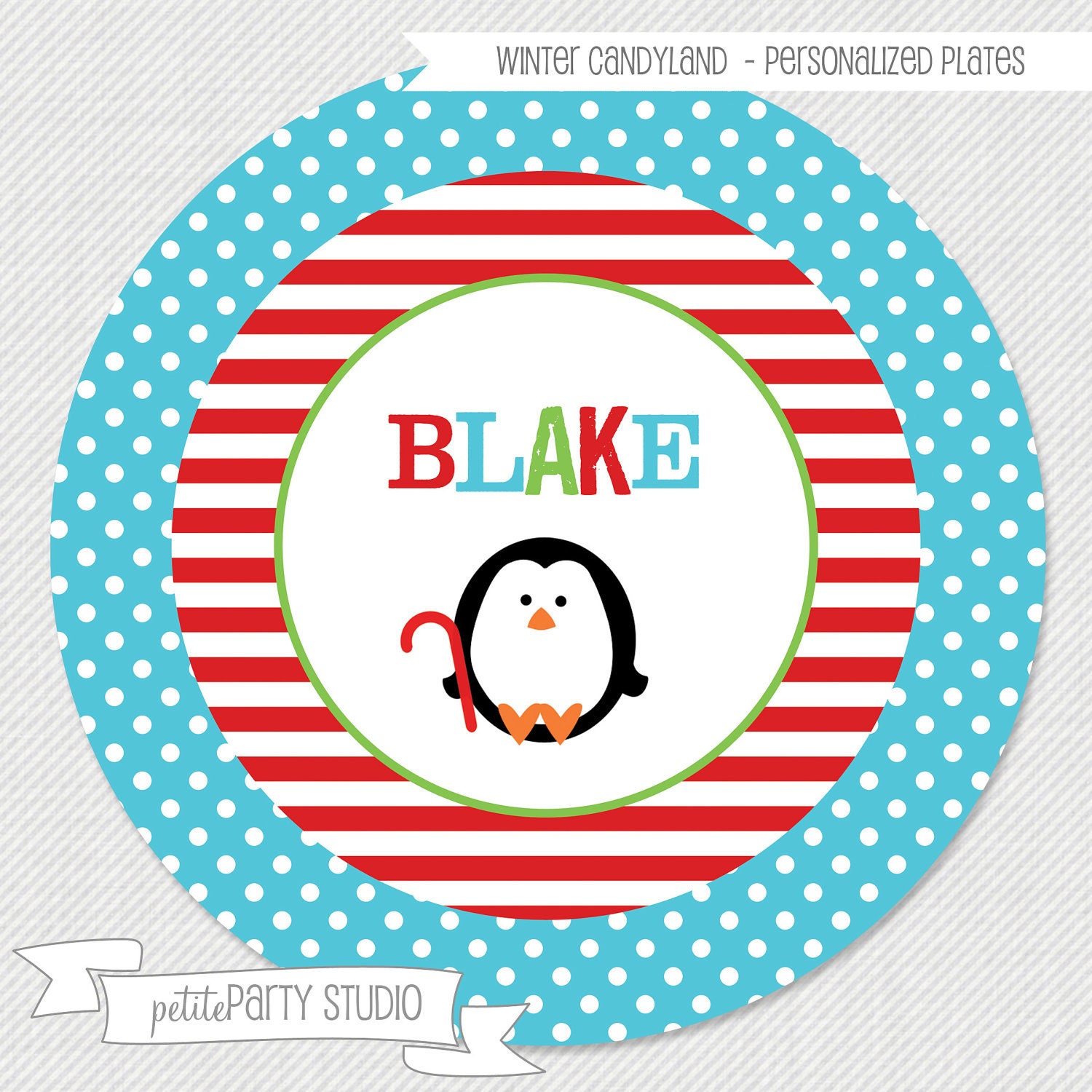 Personalized Plate - Winter Candyland - Wonderland - Onederland - Petite Party Studio Il_570xn