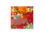 ABSTRACT fine art PRINT-large- orange red yellow modern art