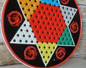 Vintage Retro Chinese Checker Board Metal Ohio Art